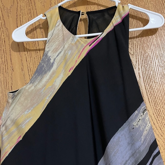 RACHEL Rachel Roy Women’s Multi Abstract Print Asymmetrical Midi Dress Sz-M - Picture 3 of 8